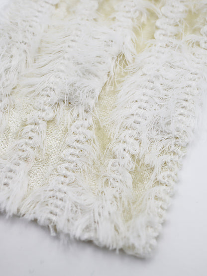 【25SS-168】ふわふわシャギーストライプベロアニット　/0.5ｙあたり = ～1315円