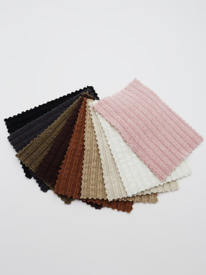 【25SS-174】モールヤーンウェーブリブ風二重織りニット　/0.5ｙあたり = ～1115円