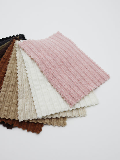 【25SS-174】モールヤーンウェーブリブ風二重織りニット　/0.5ｙあたり = ～1115円