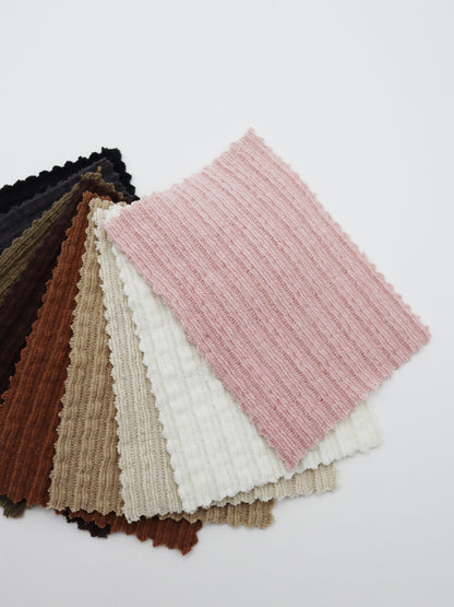 【25SS-174】モールヤーンウェーブリブ風二重織りニット　/0.5ｙあたり = ～1115円