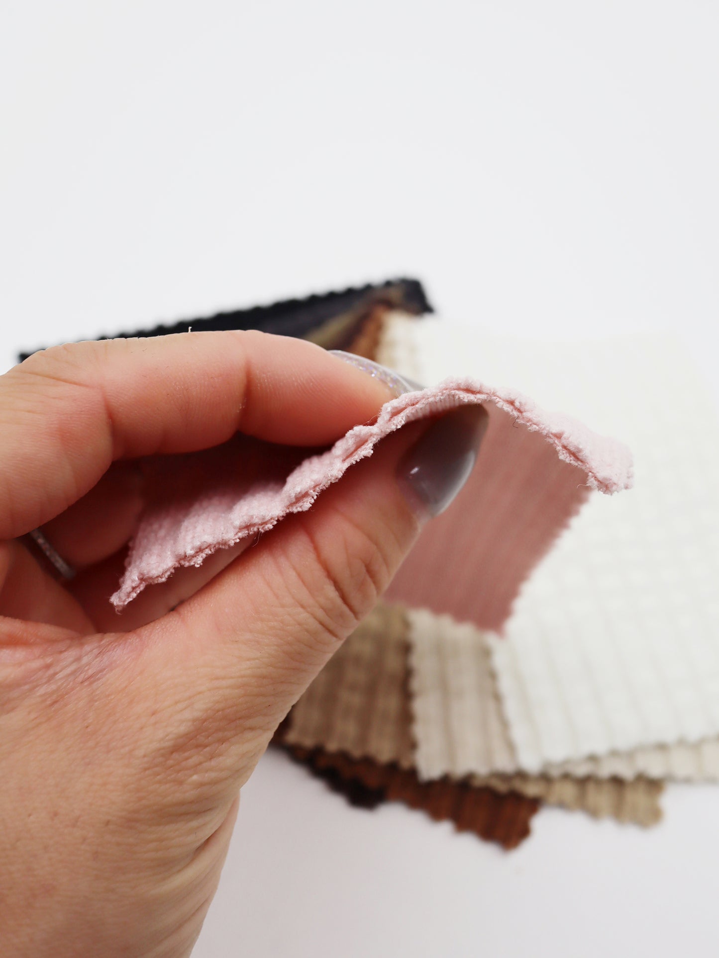 【25SS-174】モールヤーンウェーブリブ風二重織りニット　/0.5ｙあたり = ～1115円