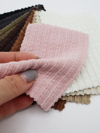 【25SS-174】モールヤーンウェーブリブ風二重織りニット　/0.5ｙあたり = ～1115円