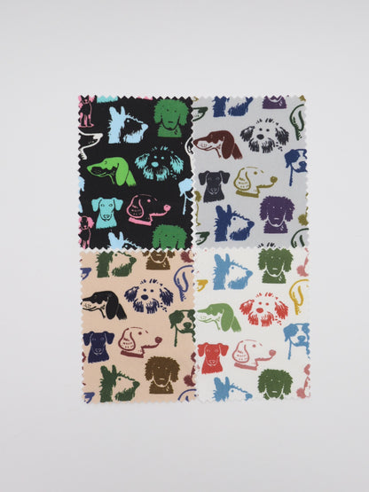 わんちゃん大集合・綿ツイルプリント生地｜【生地幅】約137センチ 【混率】綿100％｜ドッグウェア・バッグ・エプロン・ポーチ向き