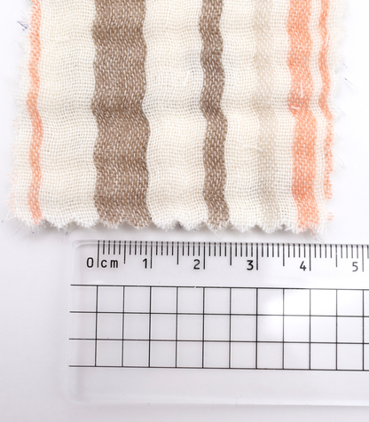 【25SS-270】リバーシブルうさぎ×マルチストライププリント接結4重ガーゼ　/0.5ｙあたり=～1210円