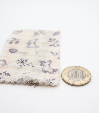 【25SS-270】リバーシブルうさぎ×マルチストライププリント接結4重ガーゼ　/0.5ｙあたり=～1210円