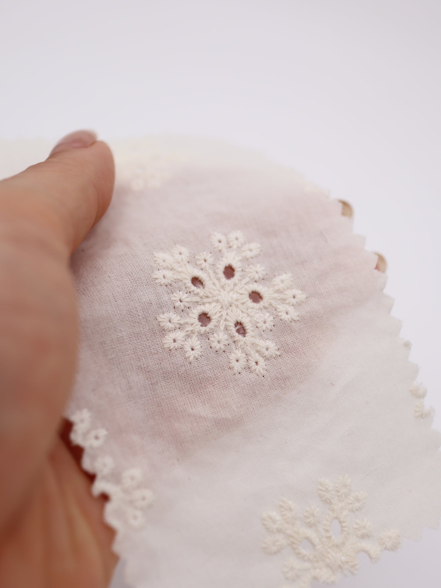綿100%・アイレットフラワー刺繍ローン生地｜【生地幅】約132センチ 【混率】綿100％｜春夏ブラウス・ワンピース・子供服向け