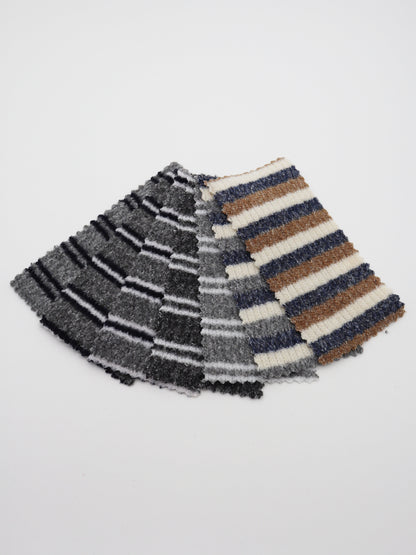 【25SS-180】起毛ボーダーリブ風二重織ニット　/0.5ｙあたり = ～1015円