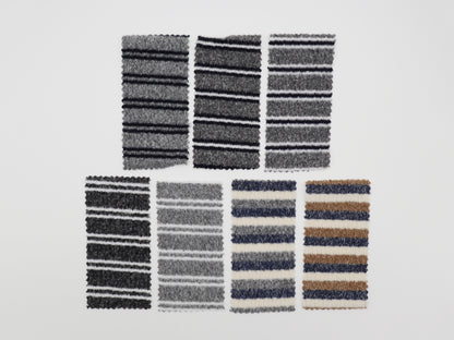 【25SS-180】起毛ボーダーリブ風二重織ニット　/0.5ｙあたり = ～1015円