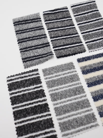 【25SS-180】起毛ボーダーリブ風二重織ニット　/0.5ｙあたり = ～1015円