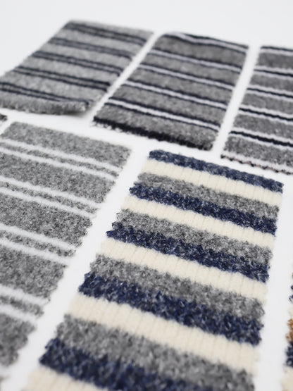 【25SS-180】起毛ボーダーリブ風二重織ニット　/0.5ｙあたり = ～1015円