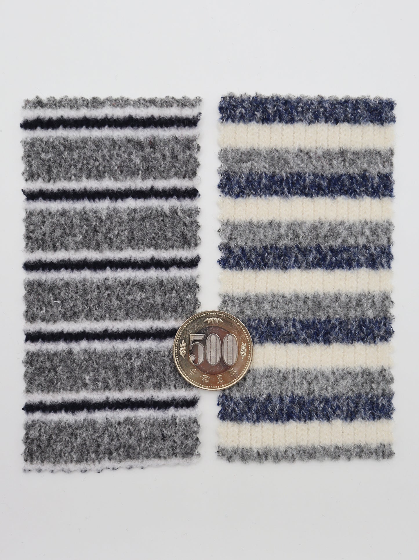 【25SS-180】起毛ボーダーリブ風二重織ニット　/0.5ｙあたり = ～1015円