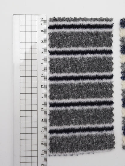 【25SS-180】起毛ボーダーリブ風二重織ニット　/0.5ｙあたり = ～1015円