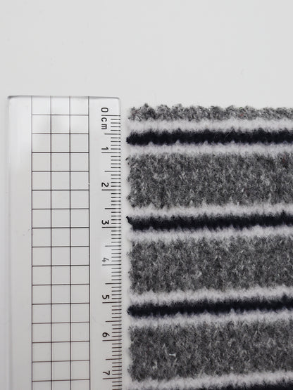 【25SS-180】起毛ボーダーリブ風二重織ニット　/0.5ｙあたり = ～1015円