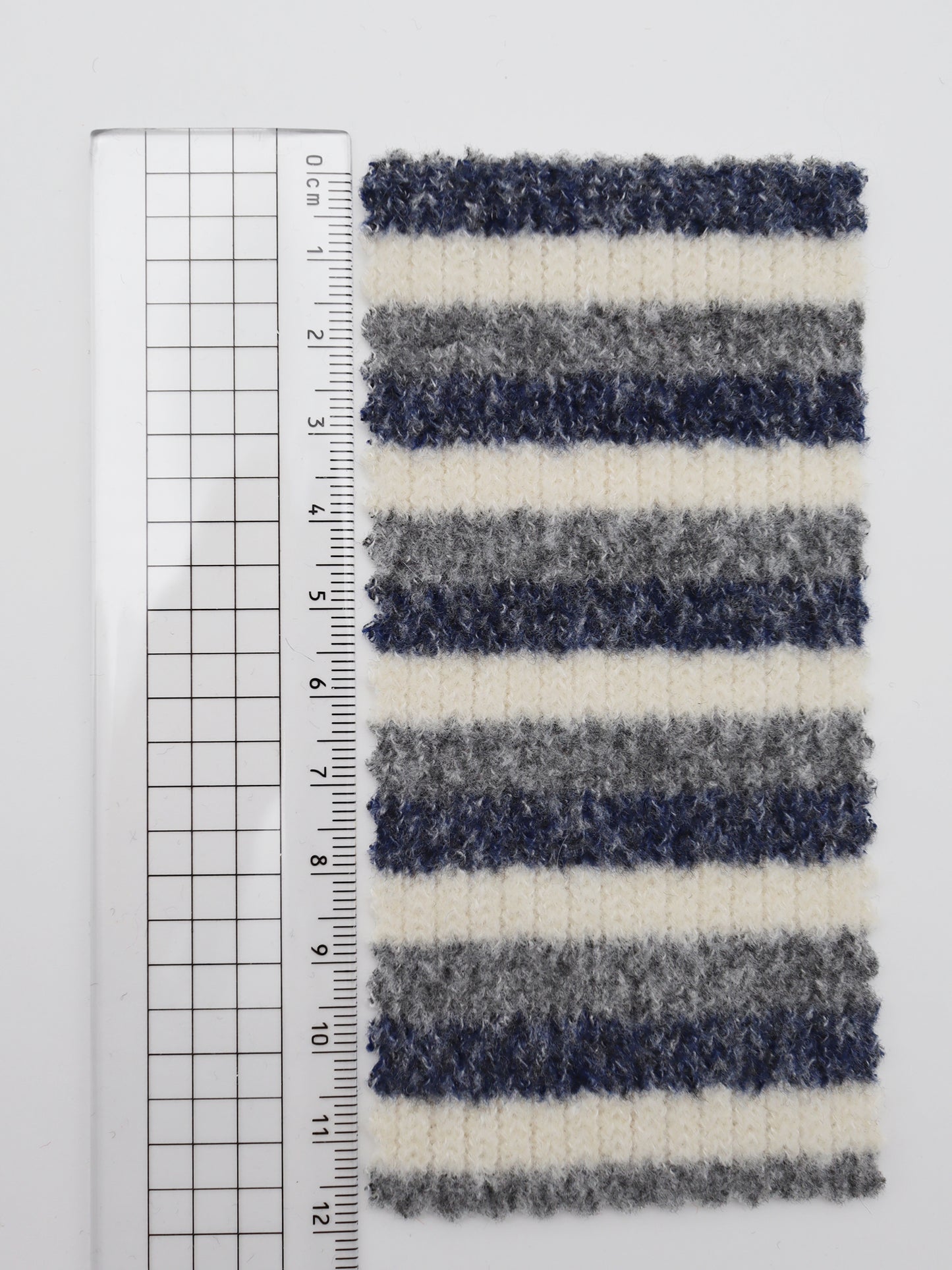 【25SS-180】起毛ボーダーリブ風二重織ニット　/0.5ｙあたり = ～1015円