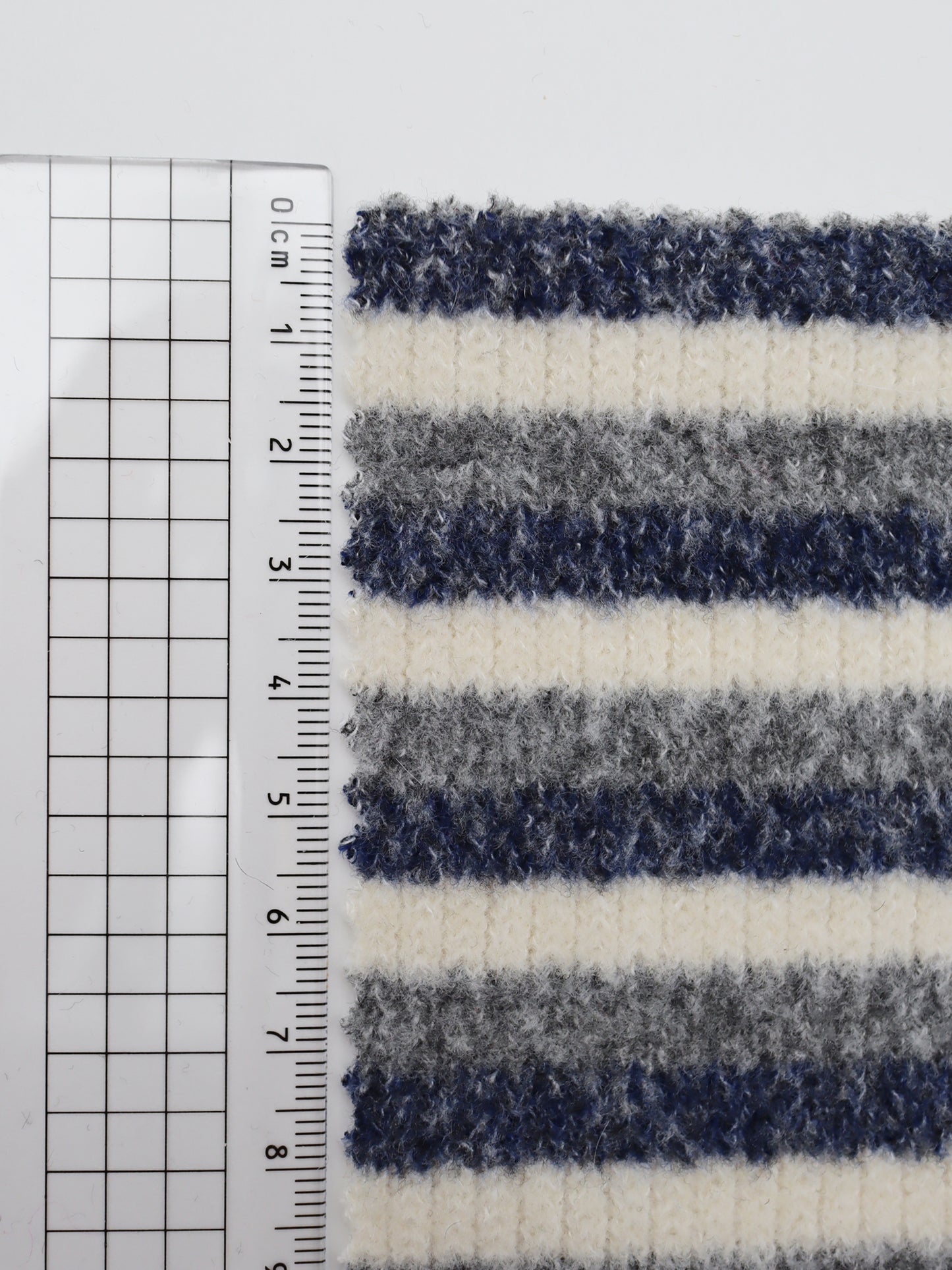 【25SS-180】起毛ボーダーリブ風二重織ニット　/0.5ｙあたり = ～1015円