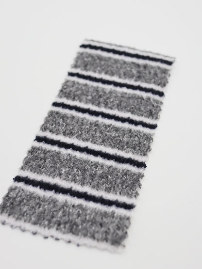 【25SS-180】起毛ボーダーリブ風二重織ニット　/0.5ｙあたり = ～1015円