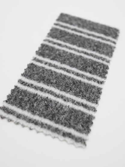 【25SS-180】起毛ボーダーリブ風二重織ニット　/0.5ｙあたり = ～1015円