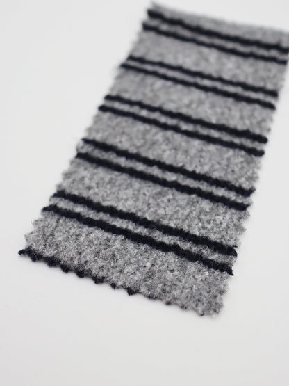 【25SS-180】起毛ボーダーリブ風二重織ニット　/0.5ｙあたり = ～1015円