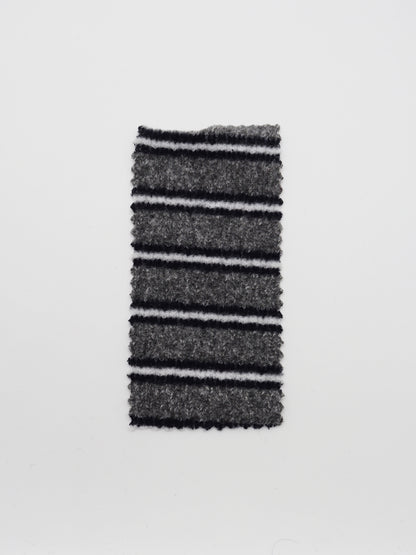 【25SS-180】起毛ボーダーリブ風二重織ニット　/0.5ｙあたり = ～1015円