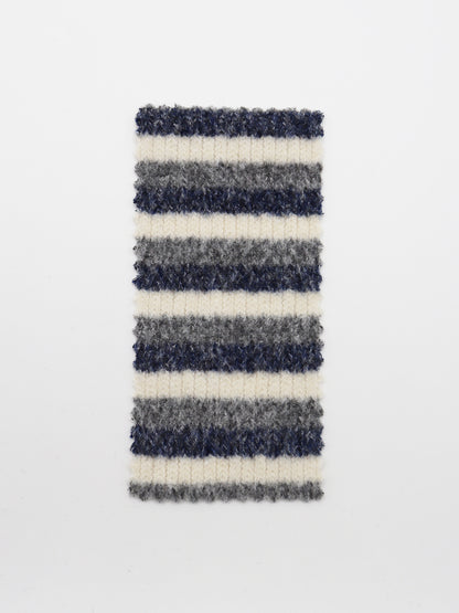 【25SS-180】起毛ボーダーリブ風二重織ニット　/0.5ｙあたり = ～1015円