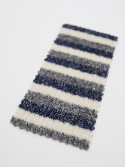 【25SS-180】起毛ボーダーリブ風二重織ニット　/0.5ｙあたり = ～1015円