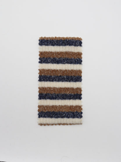 【25SS-180】起毛ボーダーリブ風二重織ニット　/0.5ｙあたり = ～1015円