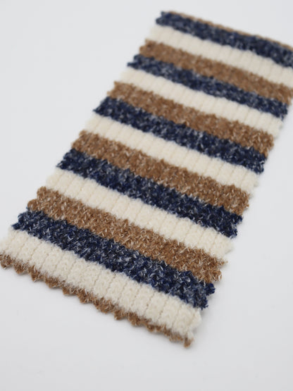 【25SS-180】起毛ボーダーリブ風二重織ニット　/0.5ｙあたり = ～1015円