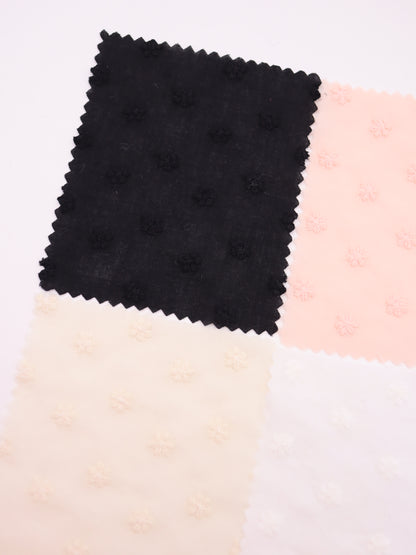 綿100%・精密プチフラワー刺繍ローン生地｜【生地幅】約137センチ 【混率】綿100％｜春夏ブラウス・ワンピース・子供服向け