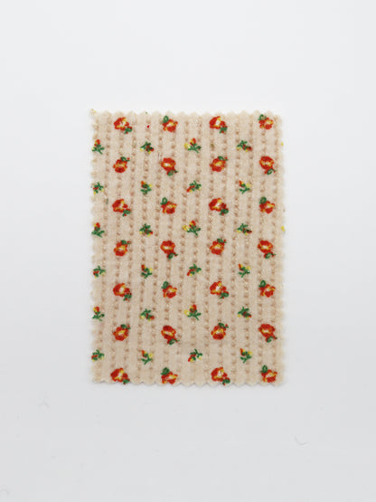 【25SS-135】起毛小花柄プリントワッフルニット　/0.5ｙあたり = ～1240円