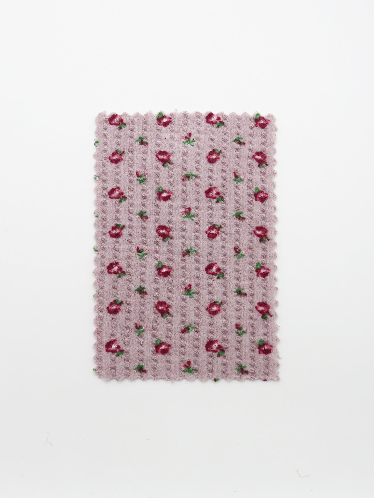 【25SS-135】起毛小花柄プリントワッフルニット　/0.5ｙあたり = ～1240円