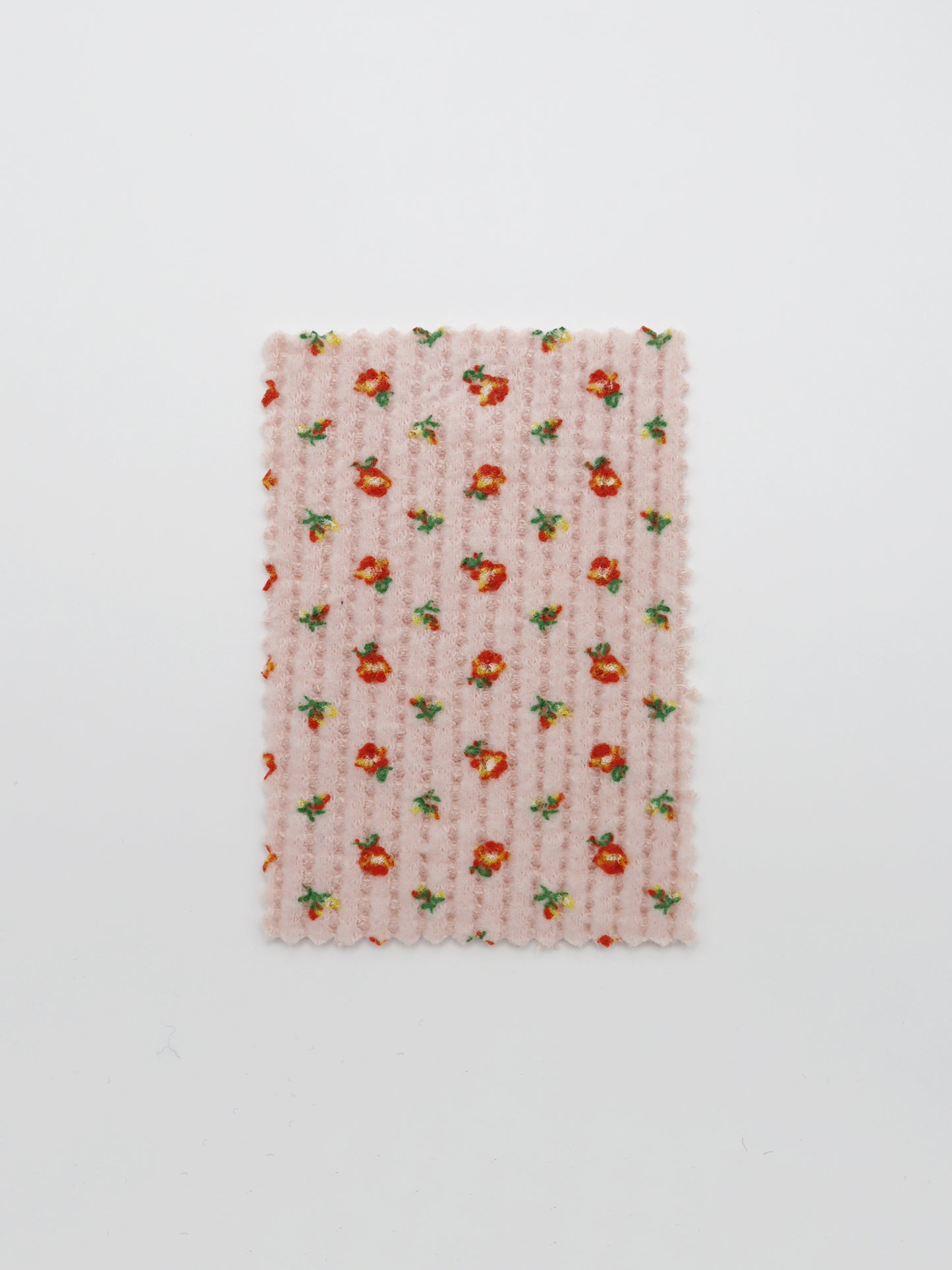 【25SS-135】起毛小花柄プリントワッフルニット　/0.5ｙあたり = ～1240円