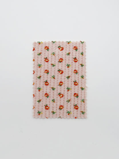 【25SS-135】起毛小花柄プリントワッフルニット　/0.5ｙあたり = ～1240円