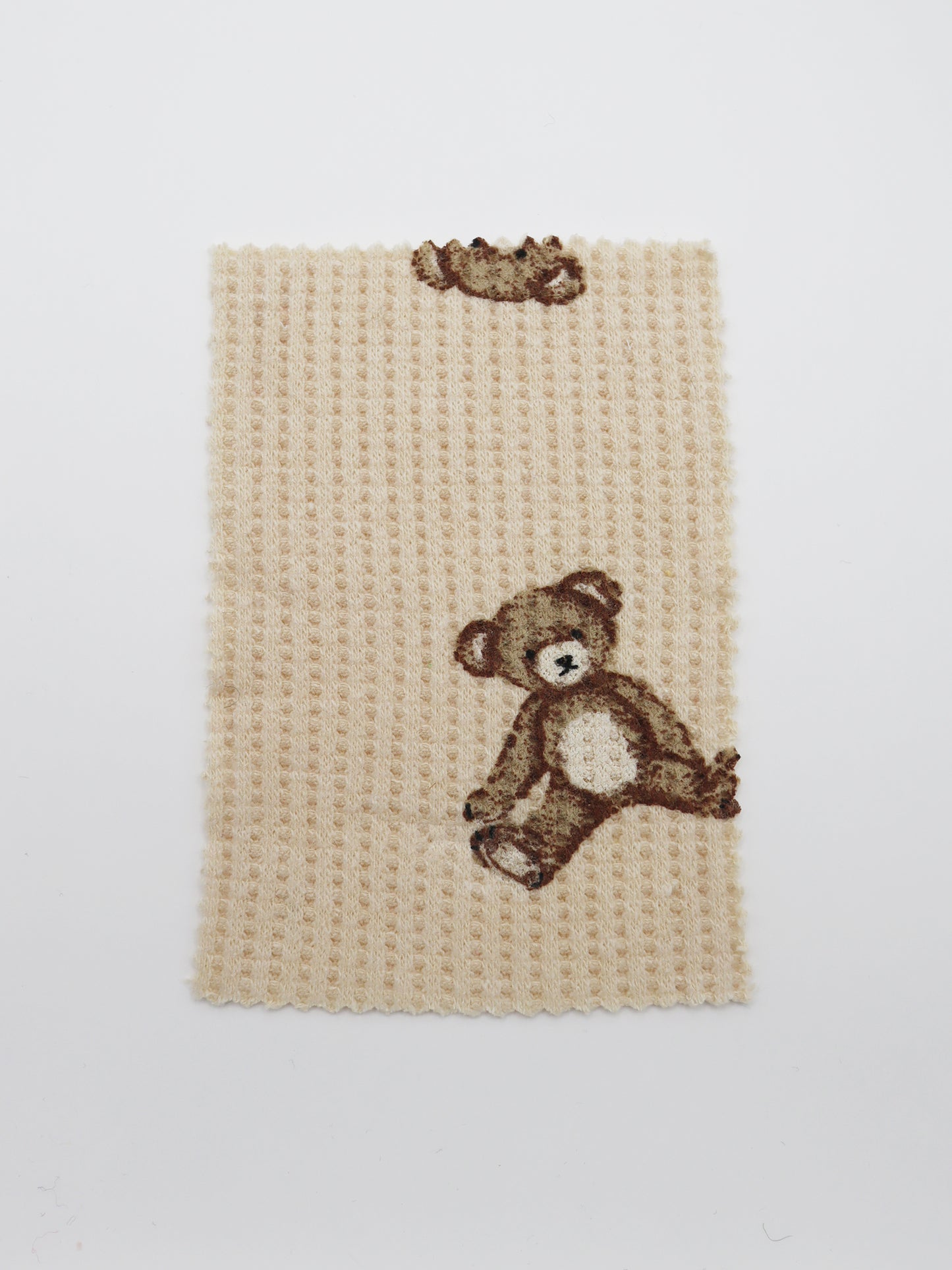 【25SS-136】くまさんプリントワッフルニット　/0.5ｙあたり = ～1200円