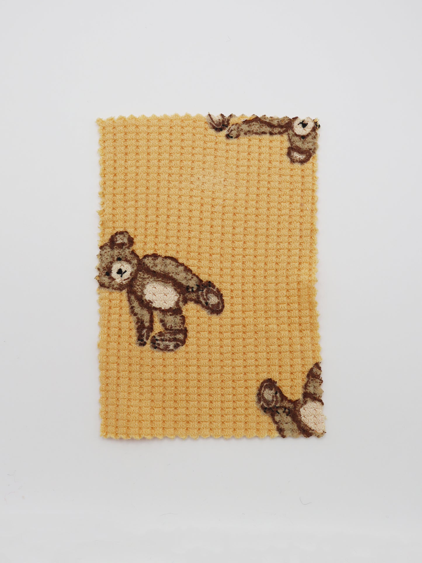 【25SS-136】くまさんプリントワッフルニット　/0.5ｙあたり = ～1200円