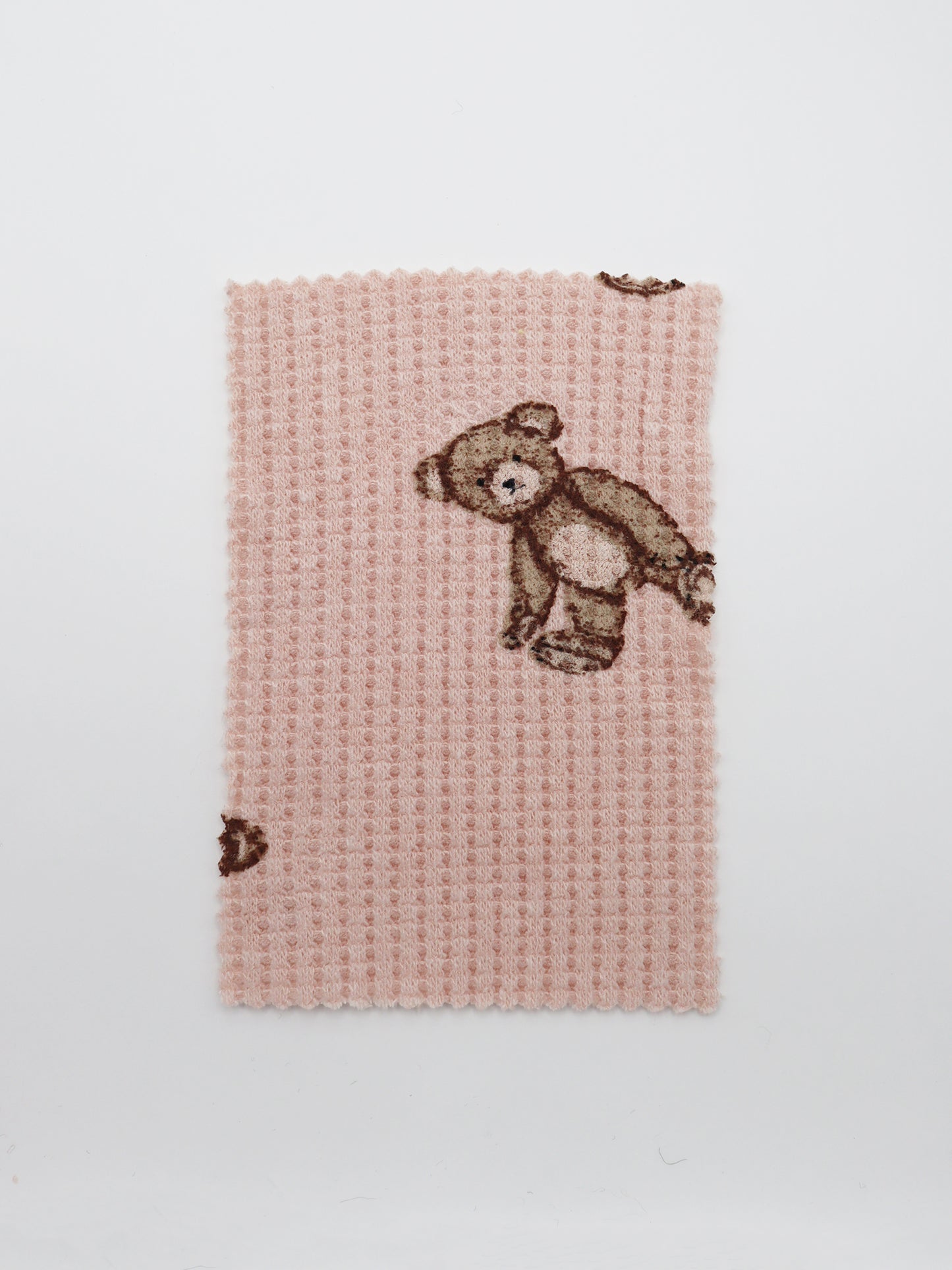 【25SS-136】くまさんプリントワッフルニット　/0.5ｙあたり = ～1200円