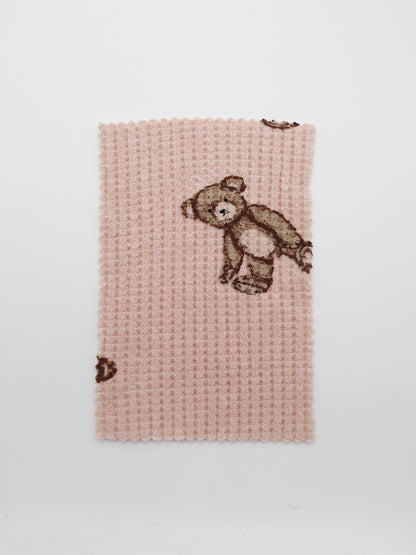 【25SS-136】くまさんプリントワッフルニット　/0.5ｙあたり = ～1200円