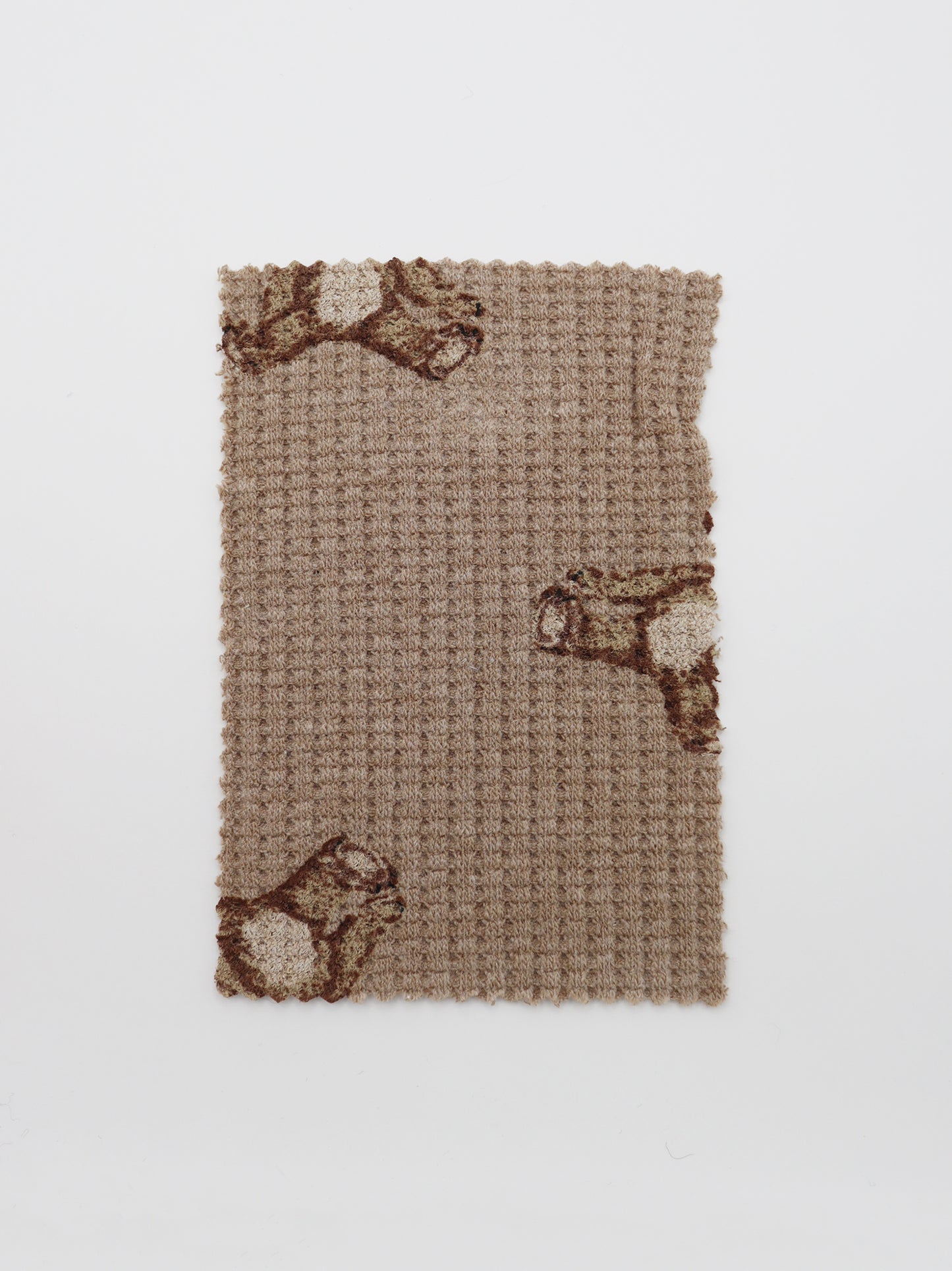 【25SS-136】くまさんプリントワッフルニット　/0.5ｙあたり = ～1200円