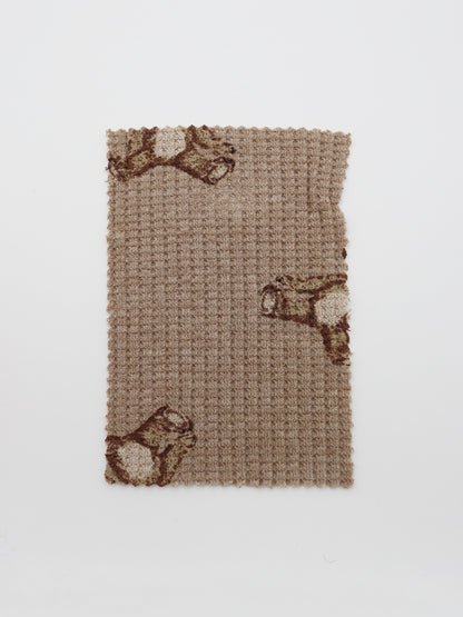 【25SS-136】くまさんプリントワッフルニット　/0.5ｙあたり = ～1200円