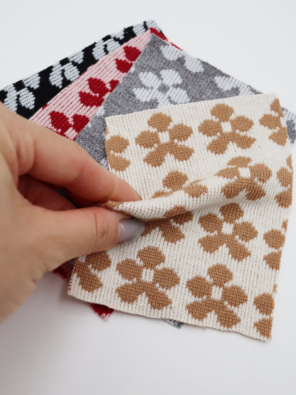 【25SS-133】レトロフラワージャガードダブルフェイスニット　/0.5ｙあたり = ～ 1035円