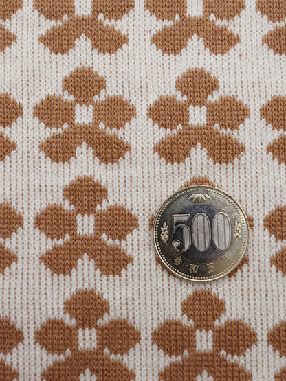 【25SS-133】レトロフラワージャガードダブルフェイスニット　/0.5ｙあたり = ～ 1035円
