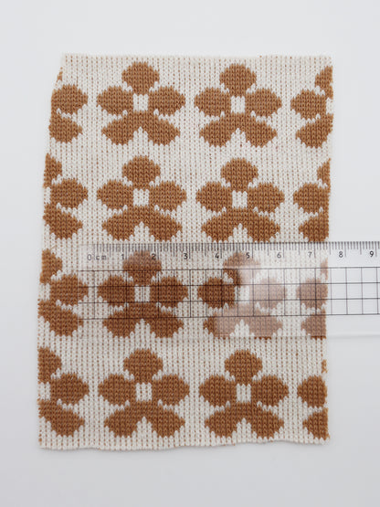 【25SS-133】レトロフラワージャガードダブルフェイスニット　/0.5ｙあたり = ～ 1035円