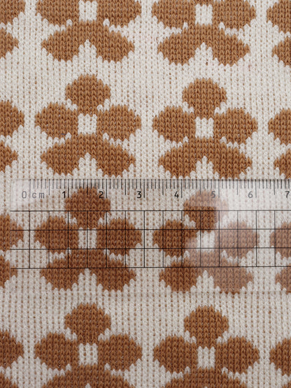 【25SS-133】レトロフラワージャガードダブルフェイスニット　/0.5ｙあたり = ～ 1035円