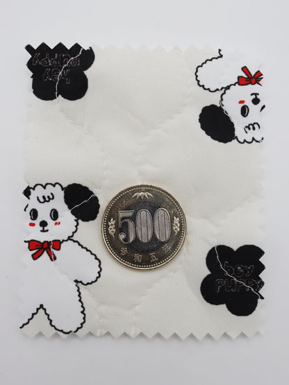 【25SS-089】よそ見ワンちゃんプリントキルティングタフタ　/0.5ｙあたり = ～ 1105円