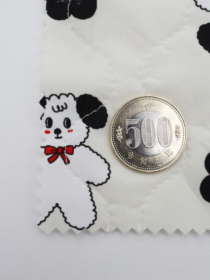 【25SS-089】よそ見ワンちゃんプリントキルティングタフタ　/0.5ｙあたり = ～ 1105円
