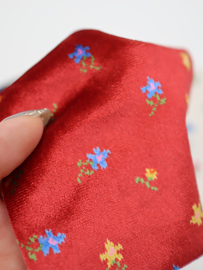 【25SS-132】小花柄プリントストレッチベロア　/0.5ｙあたり = ～1040円