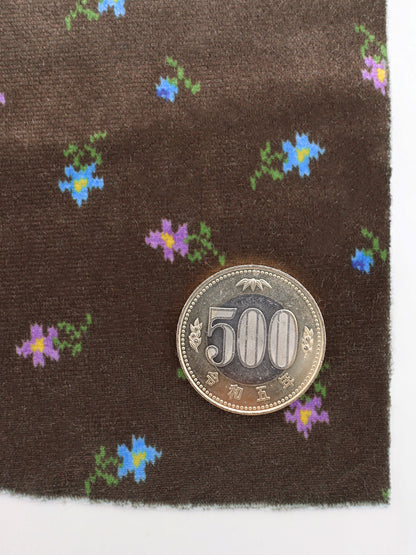【25SS-132】小花柄プリントストレッチベロア　/0.5ｙあたり = ～1040円