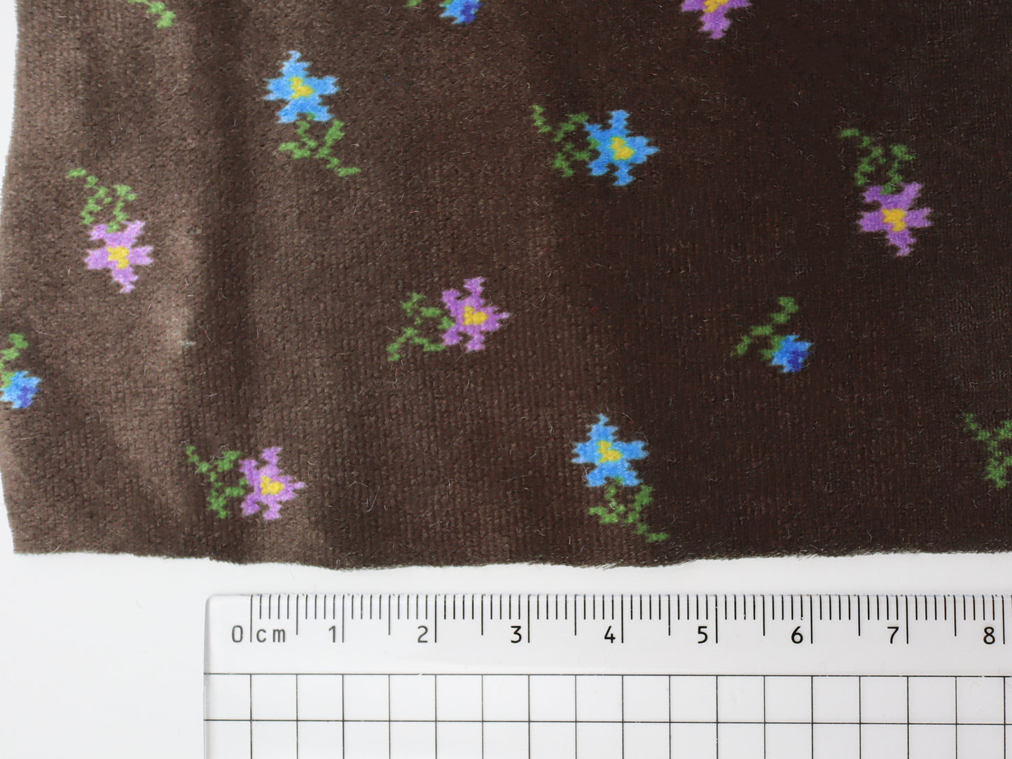 【25SS-132】小花柄プリントストレッチベロア　/0.5ｙあたり = ～1040円