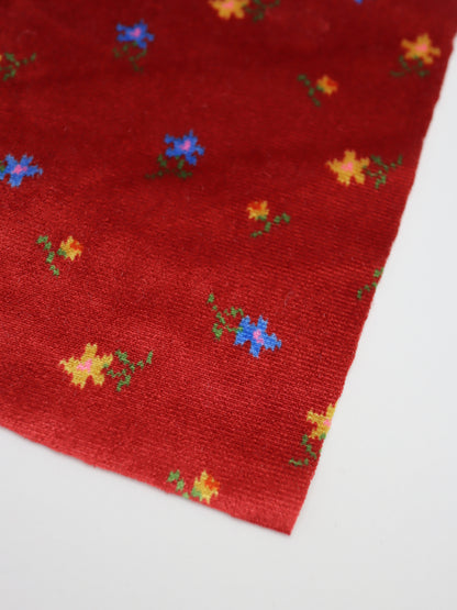 【25SS-132】小花柄プリントストレッチベロア　/0.5ｙあたり = ～1040円