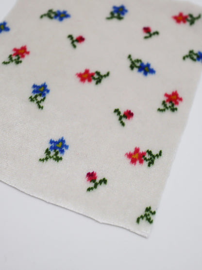 【25SS-132】小花柄プリントストレッチベロア　/0.5ｙあたり = ～1040円