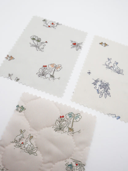 【25SS-102】ウサギさんプリントキルティングタフタ　/0.5ｙあたり = ～ 1070円